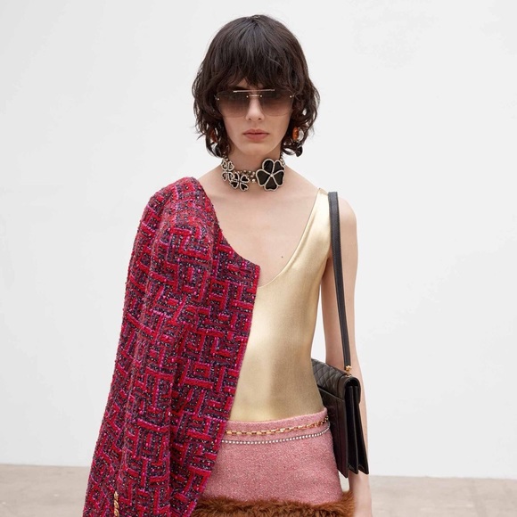 SAINT LAURENT gold bodysuit in Lamé Jersey XS - Picture 2 of 6